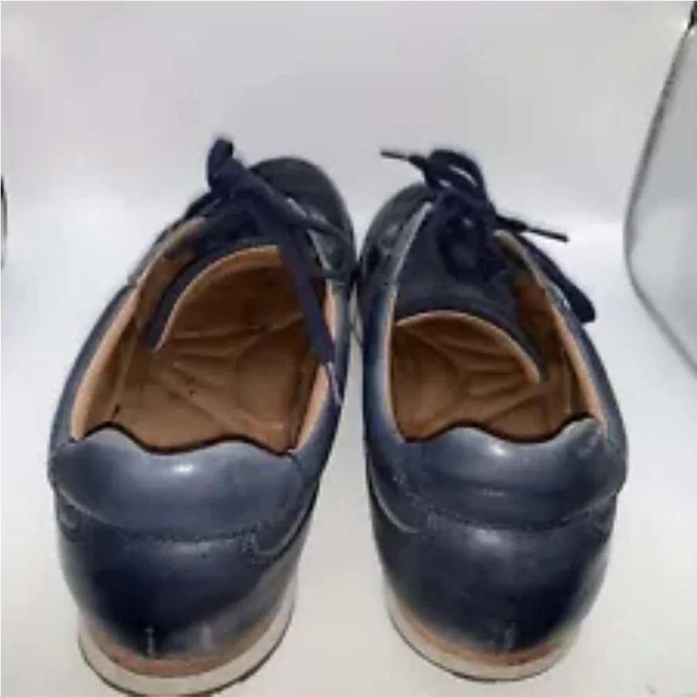 Johnston & Murphy Malek Casual Sneakers Navy Blue Calkskin/ Suede US 8.5D